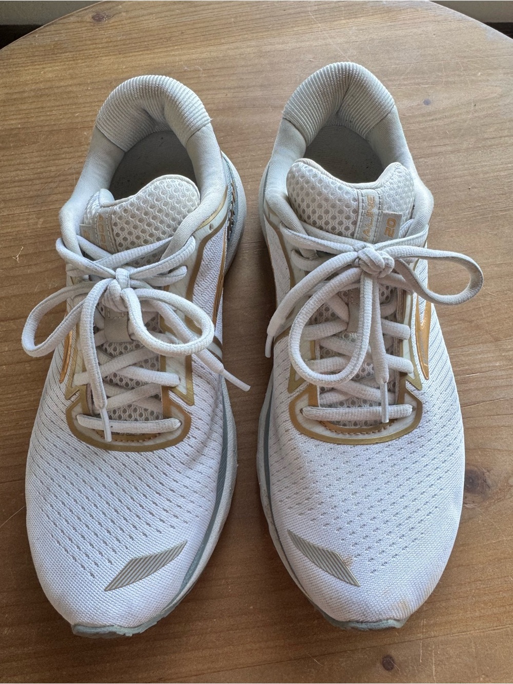 Women’s Brooks Adrenaline Lightweight White and Gold Running Shoes